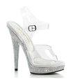 SULTRY-608DM Plateau Sandalette - Transparent | Fabulicious