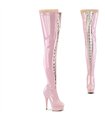 DELIGHT-3027 Plateau Overknee Stiefel - Rosa | Pleaser
