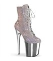 FLAMINGO-1020CHRS Extrem Plateau Heels - Silber/Mehrfarbig Glitzer | Pleaser
