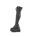 Plateu Overknee Stiefel SHAKER-374 Schwarz matt