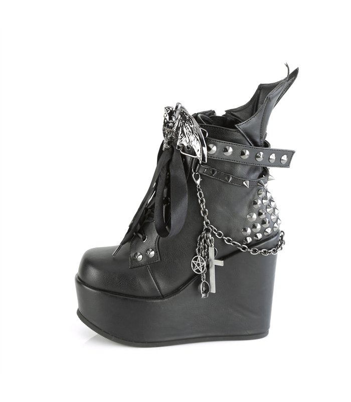 POISON-107 Plateau Stiefelette - Schwarz Matt  | DemoniaCult