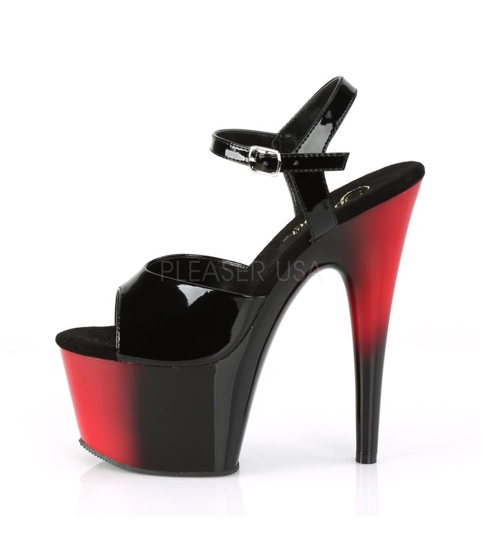 Plateau High Heels ADORE-709BR - Schwarz / Rot