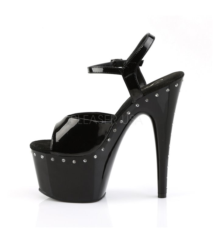 Plateau High Heels ADORE-709LS - Lack Schwarz