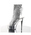 Glitter Plateau Stiefelette DELIGHT-1018G - Silber