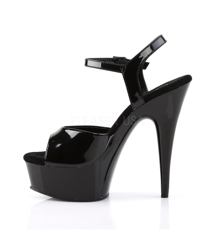 Plateau High Heels DELIGHT-609 - Lack  Schwarz