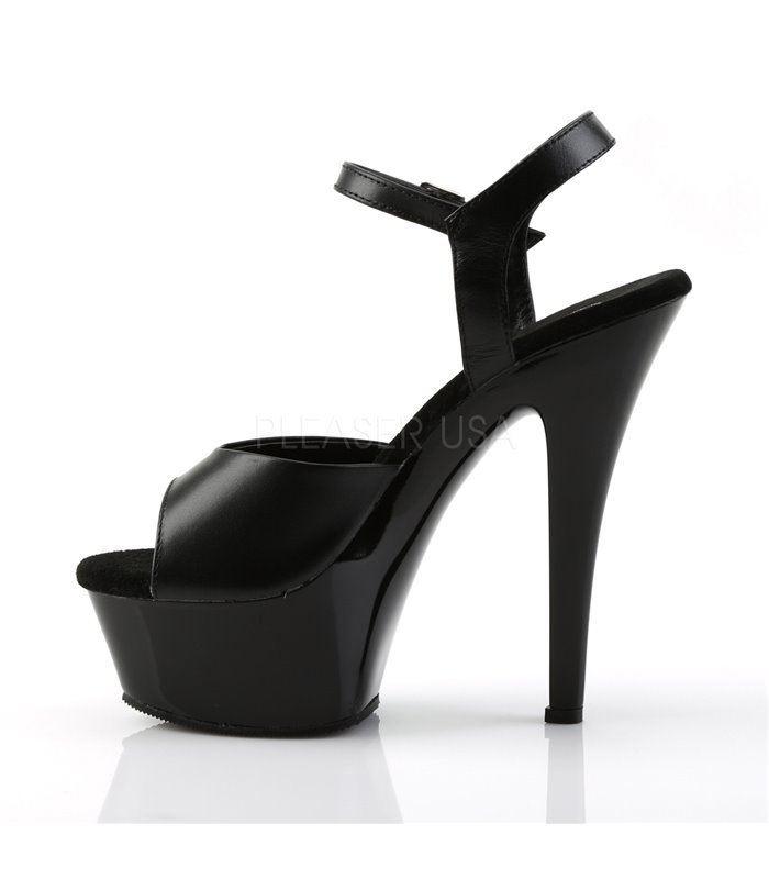 Plateau High Heels KISS-209 - Leder Schwarz