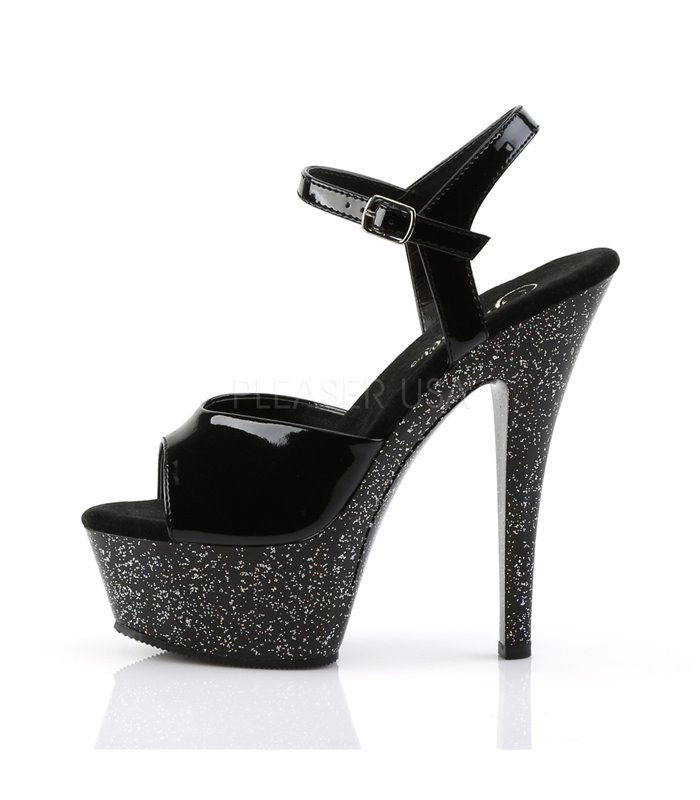 Plateau High Heels KISS-209MG - Schwarz/Glitter