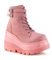 SHAKER-52 Plateau Stiefel - Rosa Wildleder | DemoniaCult