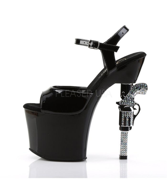 Plateau High Heels REVOLVER-709 - Schwarz