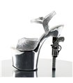 Plateau High Heels REVOLVER-709G - Silber