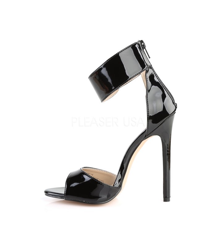 Stiletto Sandalette SEXY-19 - Lack Schwarz