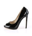 Stiletto Peeptoes SEXY-42 - Lack Schwarz