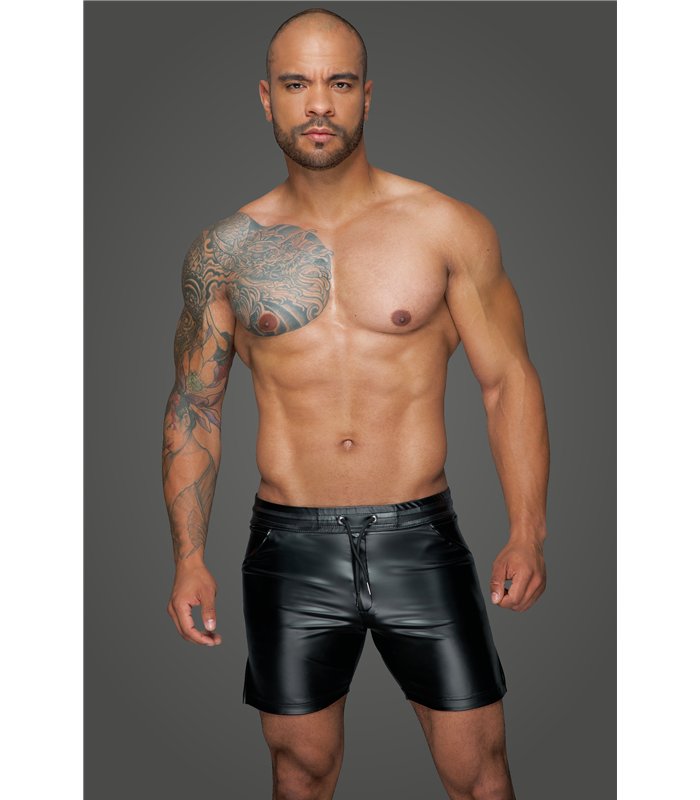 Powerwetlook shorts in comfortable length - 3XL