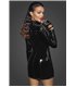 Short PVC dress fastened in the front with gold clasps.-3XL