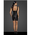 Short Powerwetlook dress with front tulle inserts - 3XL