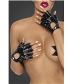 Fingerlose Powerwetlook-Handschuhe F264 - Schwarz | Noir Handmade