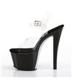 Plateau High Heels SKY-308CRS - Schwarz/Silber