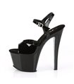 Plateau High Heels SKY-309CRS - Schwarz/Silber