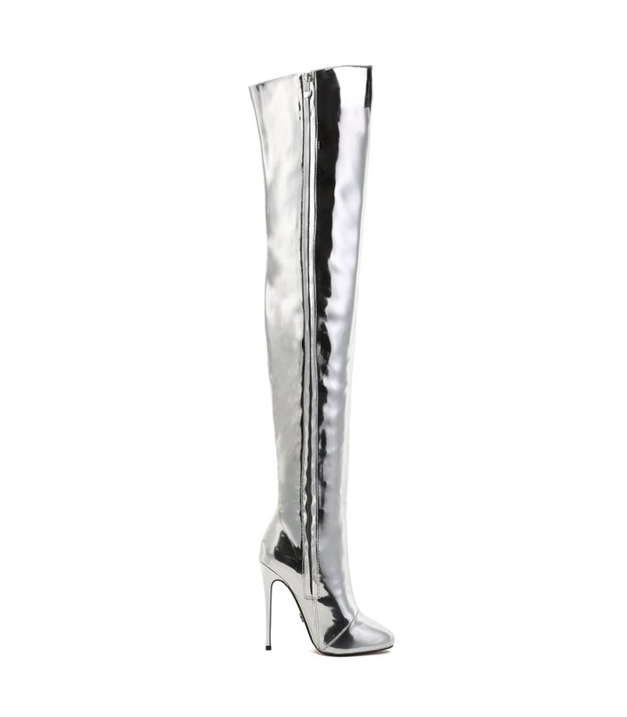 Giaro Overknees Belinda Liquid Silver