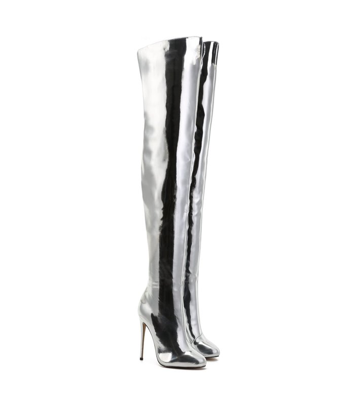 Giaro Overknees Belinda Liquid Silver