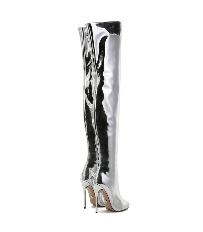 Giaro Overknees Belinda Liquid Silver