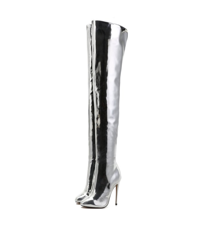 Giaro Overknees Belinda Liquid Silver