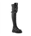 RENEGADE-320 Overknee Stiefel - Schwarz Matt | Demonia