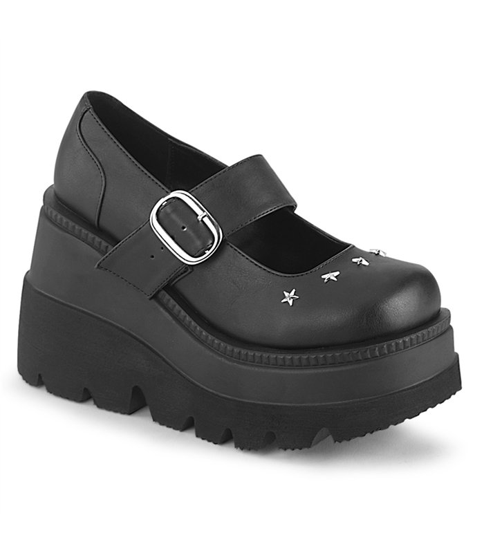 SHAKER-23 Plateau Schuhe- Schwarz Matt | Demonia
