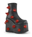 SLAY-77 Plateau Stiefelette - Schwarz/Rot | Demonia
