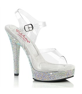 MAJESTY-508DM Plateau Sandalette - Transparent | Fabulicious

