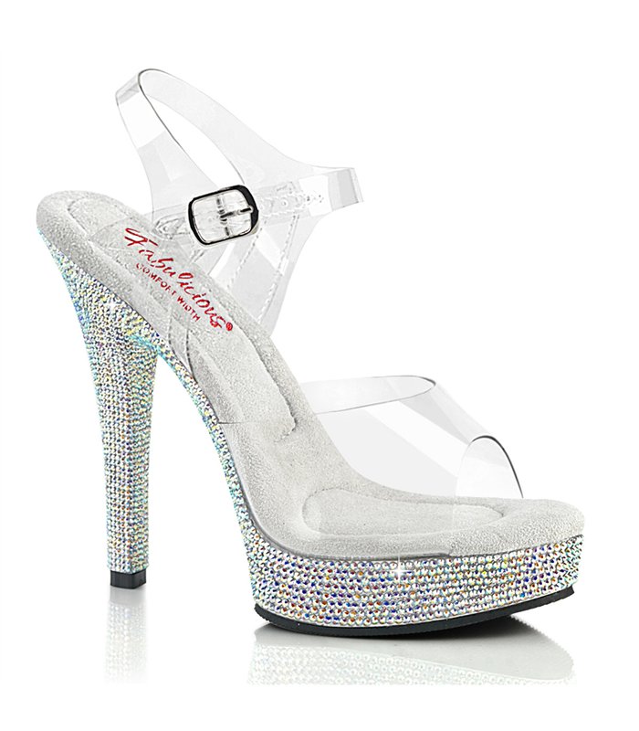 MAJESTY-508DM Plateau Sandalette - Transparent | Fabulicious
