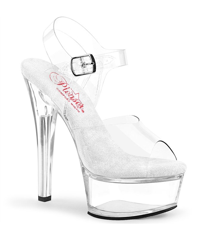 GLEAM-608 High Heels Sandalette - Transparent | Pleaser
