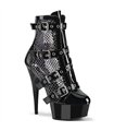 DELIGHT-1013RM Ankle Boot - Black Shiny | Pleaser

