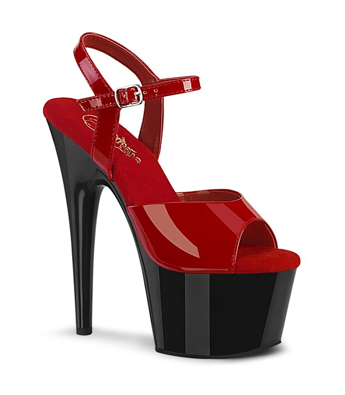 ADORE-709 Plateau Heels - Rot/Schwarz | Pleaser
