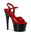 ADORE-709 Plateau Heels - Rot/Schwarz | Pleaser
