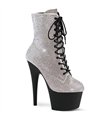 ADORE-1020RS Plateau Stiefel - Silber Glitzersteine | Pleaser
