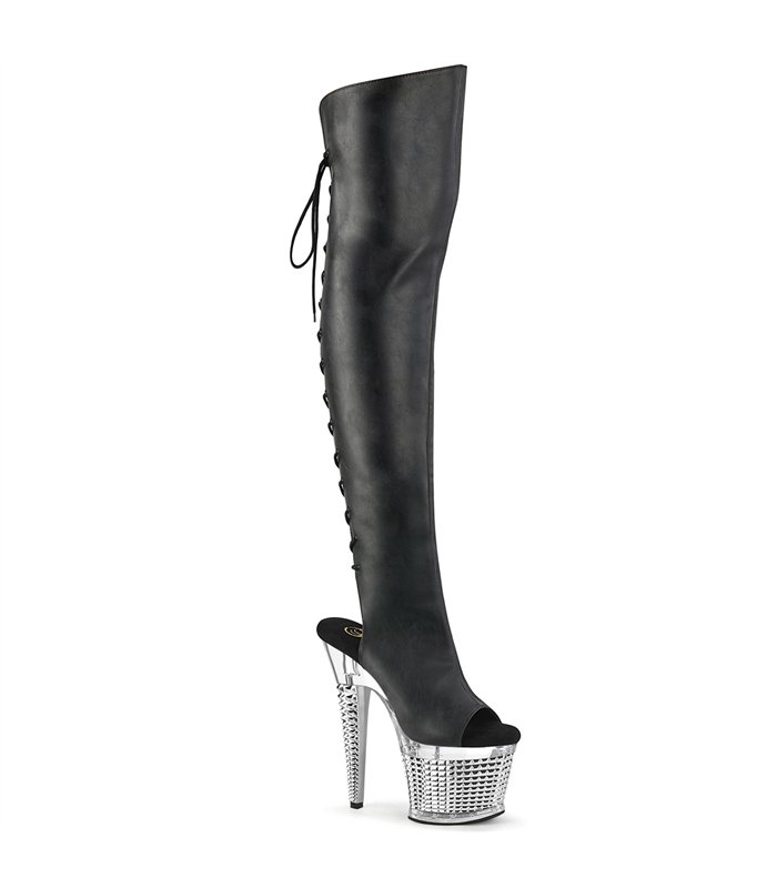 SPECTATOR-3019 Plateau Stiefel - Schwarz | Pleaser