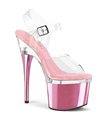 ESTEEM-708  Plateau High-Hells - PVC durchsichtig Rosa | Pleaser