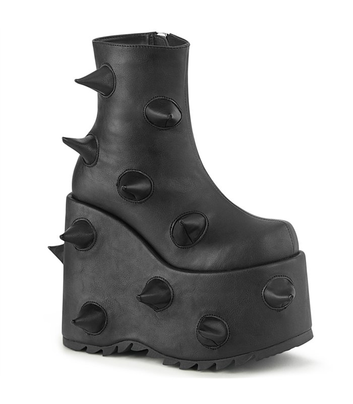 SLAY-77 Plateau Stiefelette - Schwarz | Demonia
