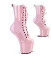 CRAZE-1040 Plateau Stiefelette - Pink Lack | Pleaser