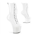 CRAZE-1040 platform ankle boot - white patent | Pleaser