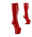 CRAZE-2023 Plateau Stiefel - Rot Lack | Pleaser