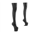 CRAZE-3000 Plateau Pony Overknee Stiefel - Schwarz Matt | Pleaser