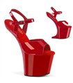 CRAZE-809 Plateau Sandalette - Rot Lack | Pleaser