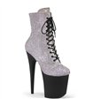 FLAMINGO-1020RS Extreme Plateau Heels Silber Glitzer | Pleaser