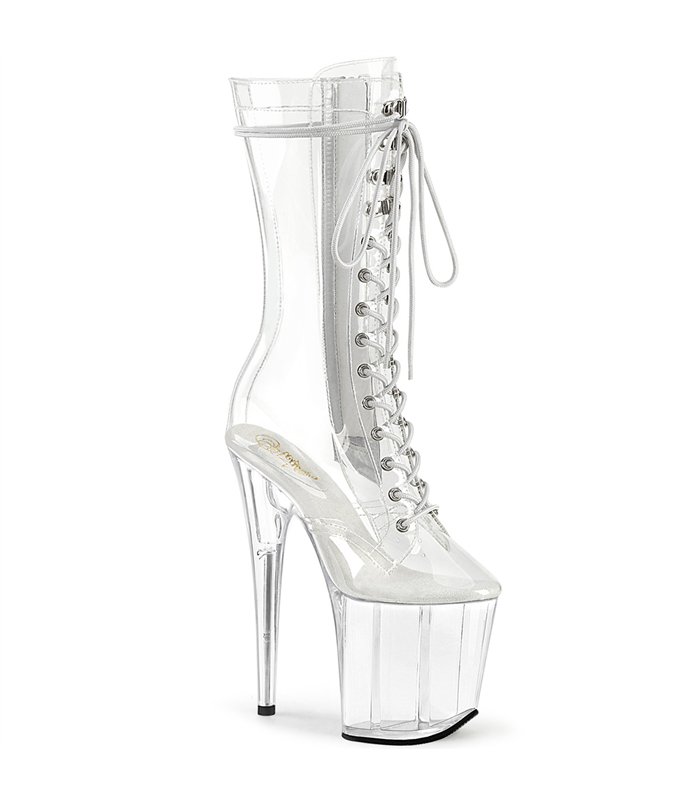 FLAMINGO-1050C Extrem Plateau Heels - Transparent | Pleaser
