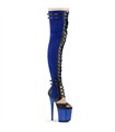 FLAMINGO-3027 Overknee Stiefel - Blau | Pleaser