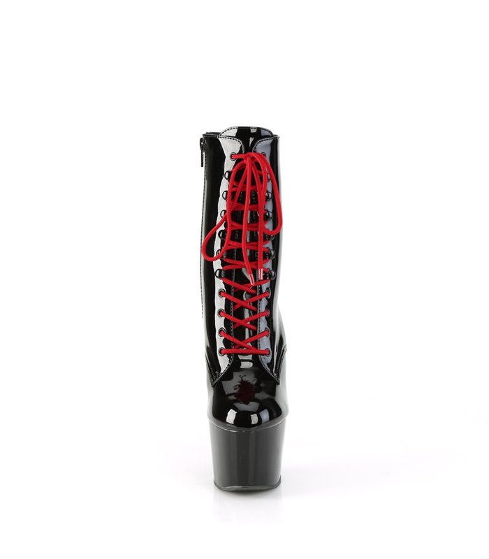 ADORE-1020 Plateau Stiefel - Schwarz/Rot Lack | Pleaser
