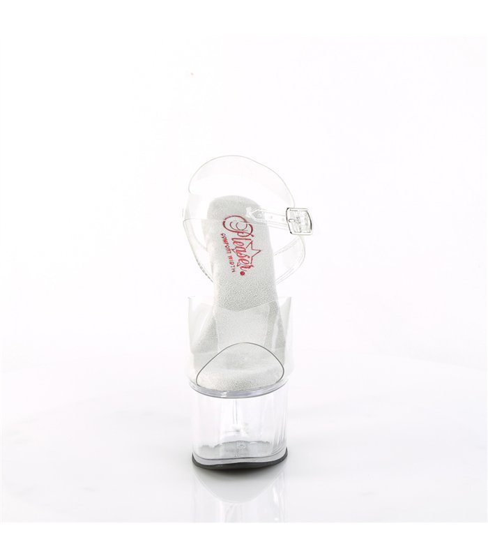 PASSION-708 Plateau Sandalette - Transparent | Pleaser
