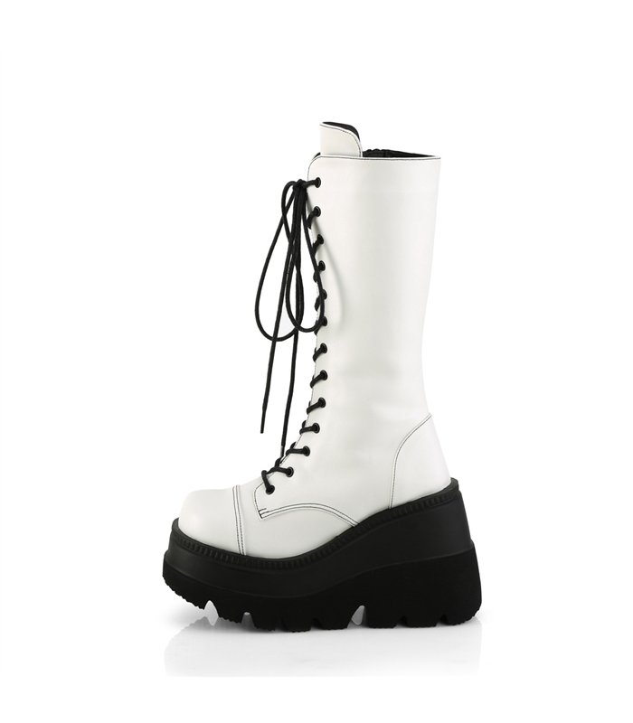 SHAKER-72 Plateau Stiefel - Weiß | Demonia
